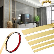 Pleksiaksesuar Aynalı Pleksi Şerit 244 cm (1.5 / 2.3 / 3 / 4 / 5 / 6 / 7 Cm) Gold & Gümüş – Yapışkanlı – 5’li Set Dekoratif Ayna Şerit
