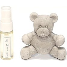 Uravas Store Mi̇ssi̇ Gri Ayıcık Taşlı Black Vanilya Araba/araç Kokusu (20 ml Esans ile Birlikte)