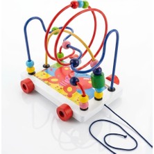 True Toys Ahşap Helezon Tekerlekli Çekçekli Motor Beceri Koordinasyon Labirenti (16X13.5CM)
