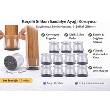 Şeffaf Silikon Sandalye Ayağı Koruyucu | Keçeli Kaydırmaz Zemin Koruyucu | Mobilya Ayak Kılıfı 28MM -35 mm
