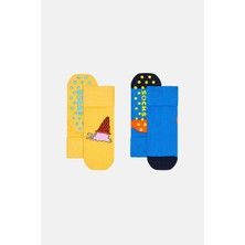 Happy Socks - Çocuk Dondurma Desenli Kaydırmaz 2\'li Çorap Seti