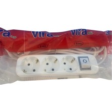  vira 3lü 2 metre anahtarlı topraklı priz