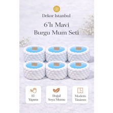 Dekor İstanbul 6’lı Burgu Mum Seti – El Yapımı Doğal Soya Mum, Modern Dekoratif Mum