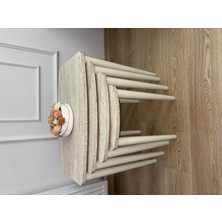 Başaran Mobilya Üst Kalite Traverten Mdf Lam Gürgen Ayak Lake Boyalı Zigon Sehpa