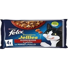 Uravas Store Felix Sensations Sığır Etli Tavuklu 85 Gram, 48 Adet