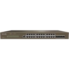 Tenda Teg5328F 24 Port 10-100-1000 Switch Hub 4 Port Sfp Yönetilebilir L2 Çelik Kasa Rack Mount