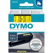 Dymo S0720730 D1 Yedek Şerit, 9 Mm X 7 Metre Sarı- Siyah (40918)