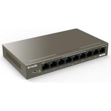 Tenda Teg1110Pf-8-102W 9 Port 8 Port Poe+ 10-100-1000 Switch Hub + 1 Port Uplink + 1 Port Sfp