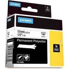  18483 rhinopro sabitpolyester şerit 12mmx5,5 metre beyaz-siyah