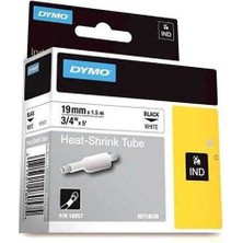 Dymo 18057 Rhinopro Isıyla Küçülen Şerit19Mmx1,5 Metre Beyaz-Siyah
