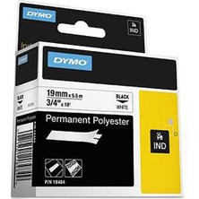 Dymo 18484 Rhinopro Sabitpolyester Şerit 19Mmx5,5 Metre Beyaz-Siyah