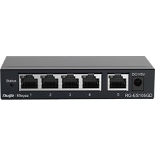 Ruijie Reyee Rg-Es105Gd 5 Port 10-100-1000 Mbps Gbit Yönetilemez Switch Hub Çelik Kasa