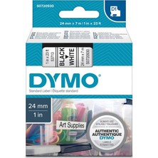 Dymo S0720930 D1 Yedek Şerit, 24 Mm X 7 Metre Beyaz- Siyah (53713)
