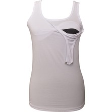 Luvmabelly Maternity 1501_1530 Beyaz Pamuklu Lohusa Atlet XL Beden Emzirme Kolaylığı Sağlar