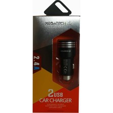 Megatech T05-M24 Gri 2.4A 2Usb Çelik Araç Şarj Aleti