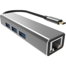 Vcom Dh311A Type-C To Usb3.0-3+Rj45 Çoklayıcı