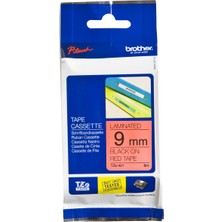  tze-421 9 mm kırmızı üzeri siyah laminasyonlu etiket