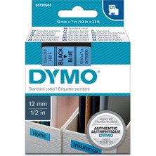 Dymo D1 Yedek Şerit 12 Mmx 7 Metre Mavi-Siyah (45016) S0720560