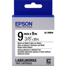 Epson Lk-3Wbw Strong Siyah Üzeri Beyaz 9Mm 9Metre Etiket