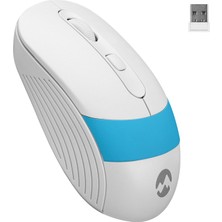 Everest USB Beyaz-Mavi 2.4ghz Optik Kablosuz Mouse Sm-18