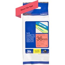  36 mm kırmızı üzeri siyah laminasyonlu etiket tze-461