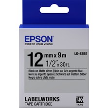 Epson Lk-4Sbe Siyah Üzeri Mat Silver 12Mm 9Metre Etiket