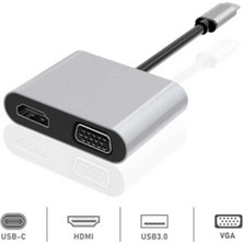 Dexim Premium 4 İn 1 Usb-Typ-C Hdmi Vga Hub For İpad Pro, Macbook, Pc, Laptop Dhu0004