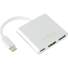 Vcom Type-C-M To Hdmi-F Usb 3.0-F Type-C-F Çevirici Cu427M