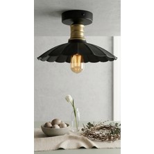 Decodelight Metal Siyah Eskitme Çiçek Model Tasarım Tekli Plafonyer Avize Aydınlatma Modelleri