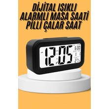 SHC4200 Dijital Masa Saati Takvim Çalar Saat Alarmlı Işıklı LED Ekran Pilli