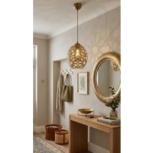 Decodelight Siyah - Eskitme Otantik Şelçuklu Model Metal Bal Renk Camlı Model Tekli Sarkıt Avize Aydınlatma
