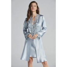 Pierre Cardin 6'lı Midi Gecelik Sabahlık Gelin Çeyiz Set 6335 Mist