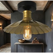 Decodelight Metal Siyah Eskitme Çiçek Model Tasarım Tekli Plafonyer Avize Aydınlatma Modelleri
