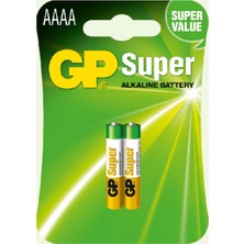  aaaa 25a alkalin ıncenin ıncesi pil 2 li paket gp25a-u2