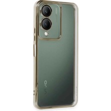 Erdo Ticaret Buğz Vivo Y17S Kılıf Razer Lensli Silikon - Gold