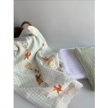 Petite Étoile Organik 3’lü Set Müslin Örtü ve Pike Seti | %100 Pamuk, Oeko-Tex® Sertifikalı