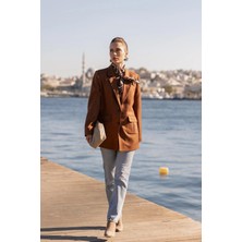 Lovelf Torba Cepli Iki Düğmeli Yünefekt Ceket Kahve