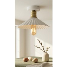 Decodelight Metal Beyaz Eskitme Pileli Model Tasarım Tekli Plafonyer Avize Aydınlatma Modelleri