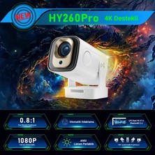İdragon HY260 Pro Akıllı Projektör | 1080P Full Hd | 4K Destekli | Android 11 | Wifi 6 & Bluetooth 5.4 | Otomatik Odaklama | 200 Ansı | Taşınabilir Ev Sinema Cihazı