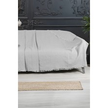 Virdis Home Pamuklu Koltuk Örtüsü 170X210 cm Tekli& Üçlü Koltuk, Çekyat ve Berjer İçin Şık Desenli Yıkanabilir| Gri