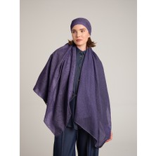 AYSHARA Rûmî Sema Monogram Desenli Çift Taraflı Şal - Mor