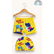 My Kids Wear Erkek Çocuk Desenli Deniz Şortu ve Bone Takımı 12685