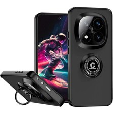 Erdo Ticaret Buğz Xiaomi Redmi Note 14 Pro 5g Kılıf Montreal Yüzüklü Silikon Kapak - Siyah