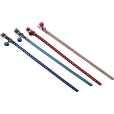 Nunbell Zilli Kedi Boyun Tasması Tokalı Simli Tasma Kırmızı Hrb-001