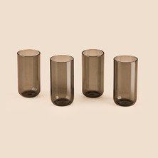 Tohana 4'lü Cam Bardak - Füme - 460 ml