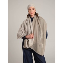 AYSHARA Rûmî Sema Monogram Desenli Çift Taraflı Şal - Taş