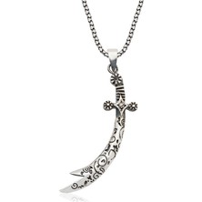 Inure Jewelry Gümüş Desenli Zülfikar Kılıcı Kolye
