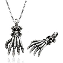 Inure Jewelry Inure Jewelry Gümüş Kurukafa El Erkek Kolye