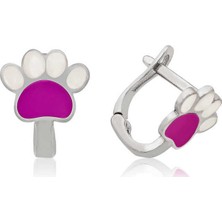 Inure Jewelry ​Gümüş Erguvan Pati Çocuk Küpesi