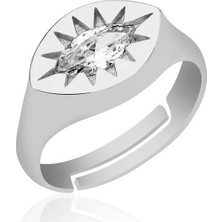 Inure Jewelry Gümüş Ayarlanabilir Kuzey Yıldızı Şovalye Yüzük